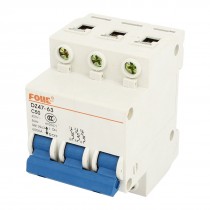 AC 400V 50A 3 Pole On-Off Switch Miniature Circuit Breaker DZ47-63 C50 White
