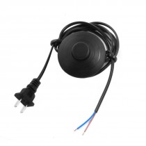 Black Round AC 125V 3A AC 250V 6A US Plug Step On Foot Switch 1.8M