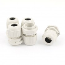 5 Pcs PG13.5 6mm to 12mm Waterproof Connector Adapter Plastic Cable Glands White