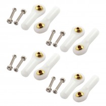 8Pcs RC Car White 2X27X3mm Rod End Metal Ball Head Buckle Joints Set w Screws