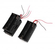 Wire Leads Black Plastic Spring Clip 2 x 3.7V 18650 Battery Holder 3Pcs