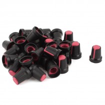 35 x Red Plastic Potentiometer Rotary Control Knobs Caps 6mm Dia Shaft Hole