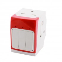 AC 250V 13A UK Plug to 3 UK Socket Switch Control Power Adapter