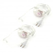 2 x Lamp Power Cord Swivel Dimmer Switch AC 250V/110V Clear US Plug 1.8M