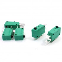 5pcs 125VAC 16A SPDT Push Button Momentary Limit Micro Switch Green