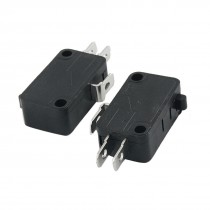 2 Pcs Electric 1NO 1NC Contacts Push Button Micro Switches Black
