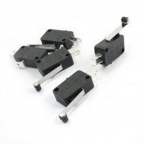 SPDT 1NO 1NC Momentary Control Long Hinge Roller Lever Micro Switch 5 Pcs
