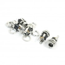 5Pcs 8mm Thread 3-Pin 5.5mmx2.1mm DC Power Plug Jack Connector Adapter