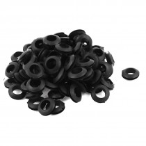100 x Black Rubber 12mm Open Hole Ring Dual Side Cable Wiring Grommet