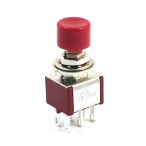 AC250V 2A 120V 5A 6Pin Terminals DPDT Momentary Red Button Toggle Switch