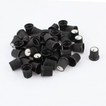 45pcs White Face Potentiometer Knob Cap for 6mm Knurled Shaft