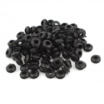 99pcs 5mmx6mm Hole Dia Black Rubber Cable Wiring Grommets