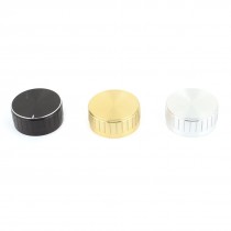 3 x Gold Tone Silver Tone Black Potentiometer Rotary Control Knobs Caps 17x40mm