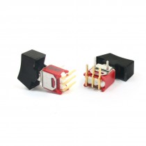 2Pcs 0.4VA 2 Position I/O 1P2T 3 Pin Toggle Switch w Black Cap