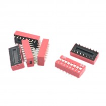 5Pcs 2.54mm Pitch 2 Row 8-Bit 16Pin Through Hole Mount DIP Switches
