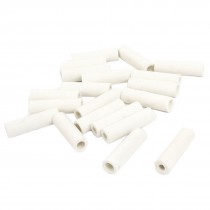 20 Pcs Cylindrical Ceramic Insulation Pipe Tube White 12mmx6.2mmx42.6mm