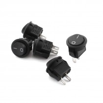 AC250V 6A AC125V 3A 2 Pin SPST On/Off Round Head Rocker Switch