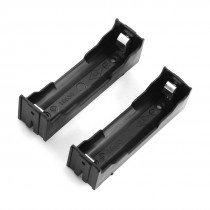 2Pcs 2Pin Black Plastic 1 x 3.7V 18650 Battery Holder Box Container