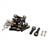 12Pcs RC Car Black 2.5X27X3mm Rod End Metal Ball Head Buckle Joints Set w Screws