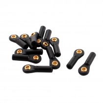 12Pcs 3X27X2.5mm Rod End Metal Ball Head Buckle Joints Black for RC Climbing Car