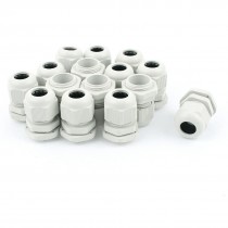 15 Pcs PG13.5 6mm to 12mm Waterproof Connector Adapter Plastic Cable Gland White