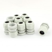 10 Pcs PG19 12mm to 15mm Waterproof Connector Adapter Plastic Cable Glands White