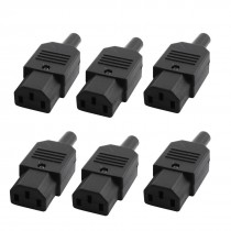 6PCS IEC C13 Female Inline Rewirable Power Plug Socket AC 250V 10A