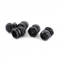 5pcs Black Nylon Waterproof PG25 Glands Connector for 16-21mm Dia Cable