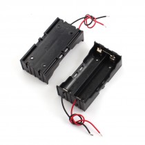 2Pcs Black Plastic 2-Slot 2-Wired Holder Box for 2x3.7V 18650 Battery