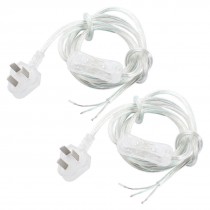 AU Plug AC 125V 2A On-Off Button SPST Power Cable Inline Switch 1.8M Clear 2 Pcs