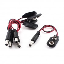 5Pcs 5.5x2.1mm DC Power Plug Male to 9V Battery Buckle Connector Cable