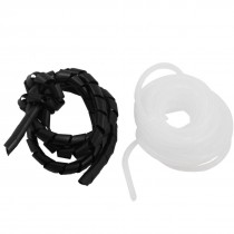 2Pcs 2.4Meter 20mm Black White Spiral Wrap Sleeving Tube Computer Manager Cable