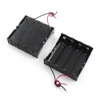 2 Pcs Black Plastic 4 x 3.7V 18650 Battery Holder Case Container Box