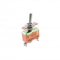 AC250V 15A 12mm SPDT 2 Screw Terminals ON/ON Orange Metal Toggle Switch
