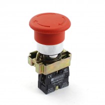 AC 240V 3A SPST Red Mushroom Head Locking Stopping Push Button Switch