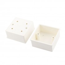 2Pcs White PVC Single Gang Wall Switch Pattress Back Box 86mm x 86mm x 43mm
