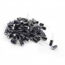 100Pcs 1500uF 16V 105C 20% Radial Electrolytic Capacitors Black 10x17mm