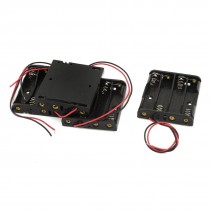 4Pcs Black Plastic Battery Holders Cases Boxes for 4 x 1.5V AAA Batteries