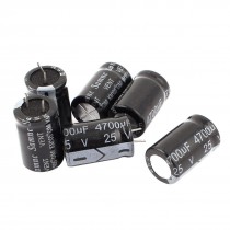 6Pcs 25V 4700uF Radial Lead Aluminum Electrolytic Capacitors