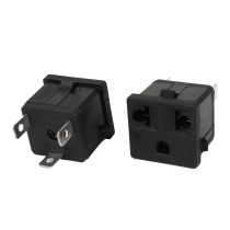 EU US AC 250V/125V 10A/15A 3 Pins Panel Mounted Power Socket 2 Pcs