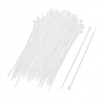 3mm x 150mm White Nylon Wire Cable Zip Tie Warp Fastener x 100