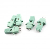 AC 250V 10A 2-Pin Male Female Plug Power Socket Connector Green 5Pcs