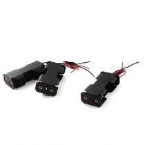 3Pcs Black 2 x 1.5V AA Battery Batteries Holder Case w Wire Leads
