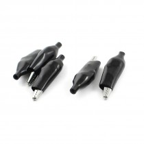 5 Pcs Black Plastic Boot Cover Alligator Clip for Multimeter Test Lead