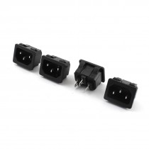 AC250V 10A 3Pin Panel Mounted IEC320 C14 Inlet Plug Power Socket x 4