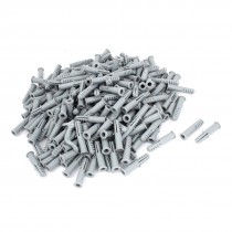 500 Pcs Plastic Anti-rotation Wall Mounted Expansion Nail Plug Gray 8mm x 35mm