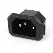 AC 250V 10A Panel Mounted IEC320 C14 3 Pins Power Plug Socket Adapter