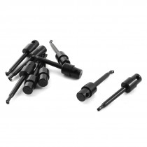 Multimeter Test Lead Insulated Single Hook Wire Cable Clips Black 9 PCS