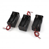 3Pcs Black 4 x 1.5V AA Battery Batteries Holder Case w Wire Leads