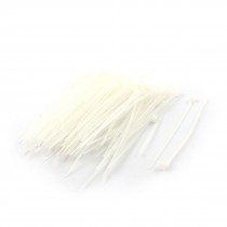 100 Pcs 2.2mm x 80mm White Network Cable Cord Wire Tie Strap